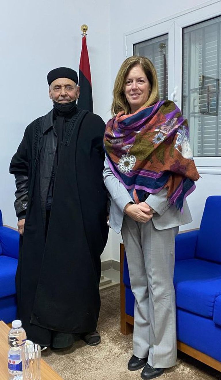 جانب من اجتماع وليامز مع اتحاد طلاب ليبيا