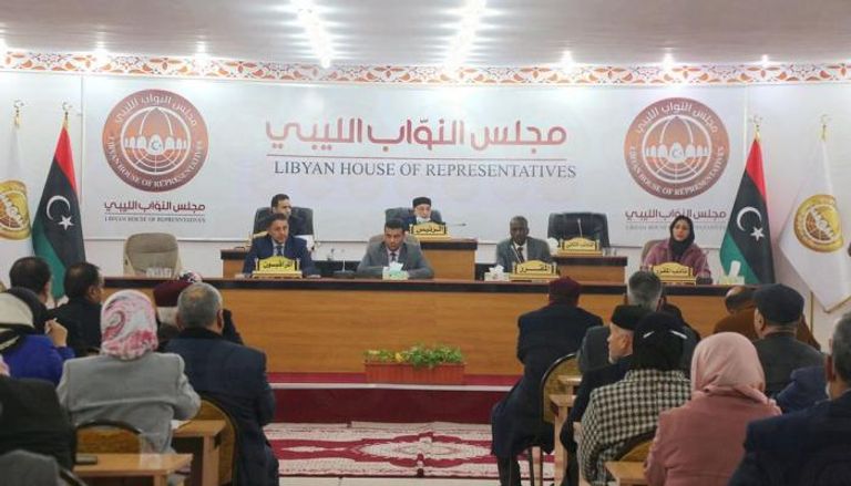 جانب من إحدى جلسات البرلمان الليبي. (أرشيفية)