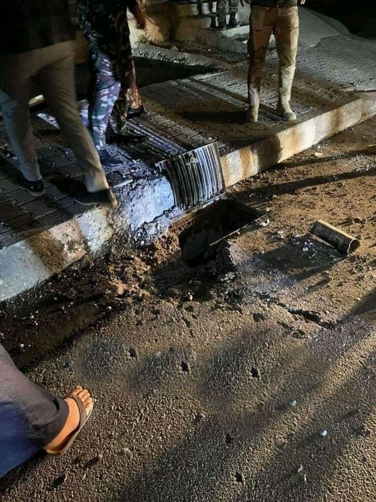 بقايا صاروخ استهدف قضاء الكرمة بمحافظة الأنبار العراقية 