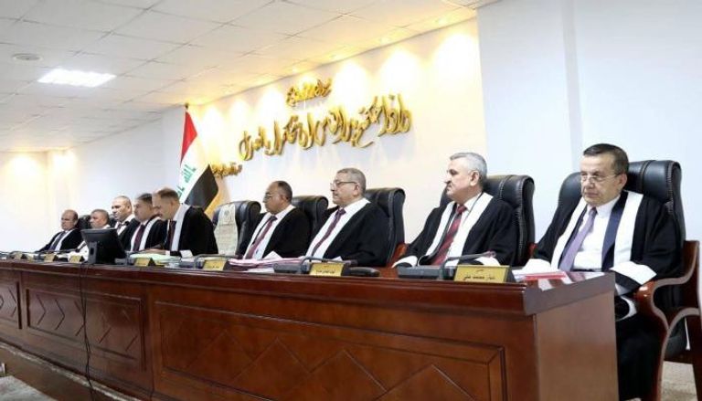 المحكمة الاتحادية العراقية خلال نظر الطعون على شرعية جلسة  البرلمان 