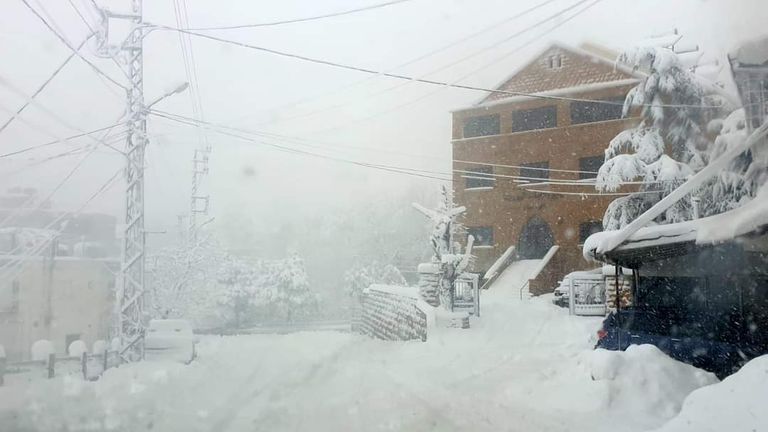 عاصفة ثلجية في لبنان