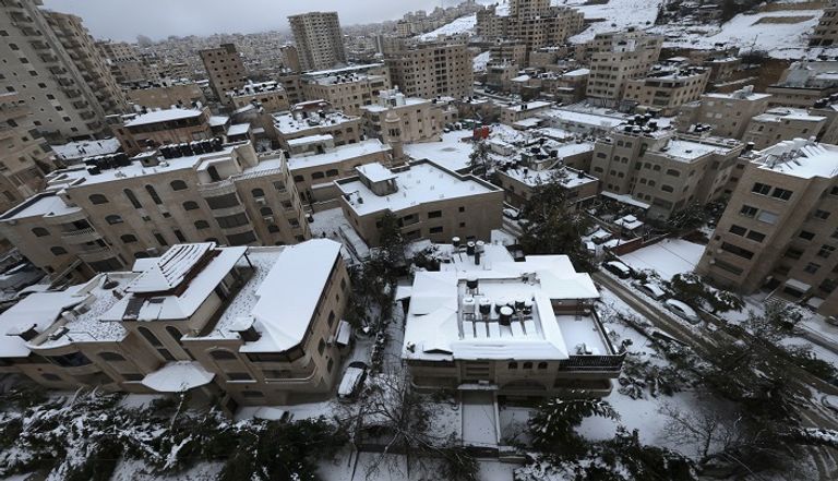 عاصفة ثلجية في الأردن