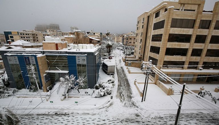 عاصفة ثلجية في الأردن