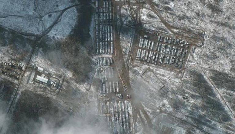 صورة فضائية تظهر عمليات نشر القوات الروسية مؤخرا- الجارديان