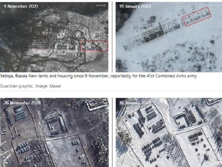 صورة فضائية تظهر عمليات نشر القوات الروسية مؤخرا- الجارديان