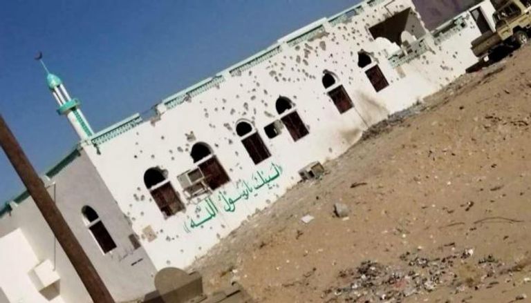 مسجد الصفحة بعد قصفه من قبل الحوثيين