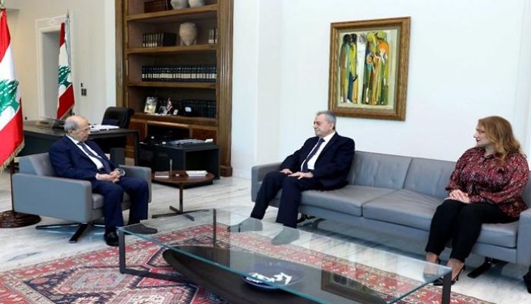 جانب من لقاء الرئيس ميشال عون السفير السوري في لبنان  - الرئاسة