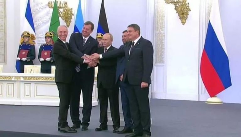 احتفال بوتين بضم الأراضي الأوكرانية
