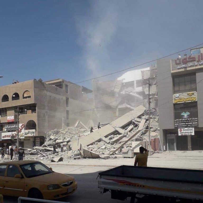 مبنى المختبر الوطني ببغداد بعد انهياره