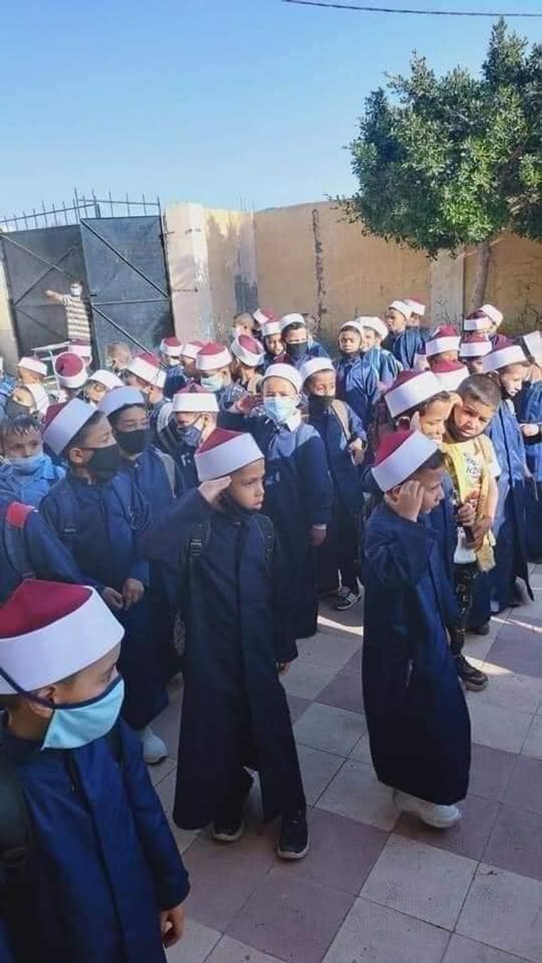 طفلة في إحدى مدارس مصر