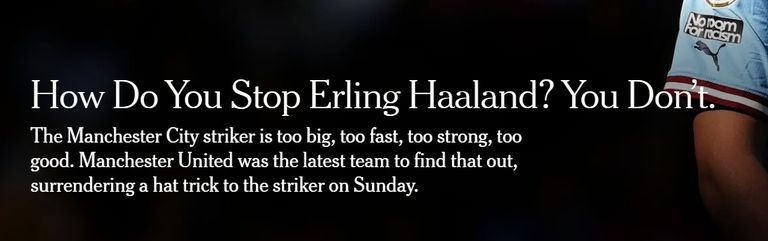 إيرلينج هالاند نجم مانشستر سيتي ضد مانشستر يونايتد