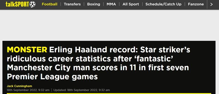 إيرلينج هالاند نجم مانشستر سيتي ضد مانشستر يونايتد