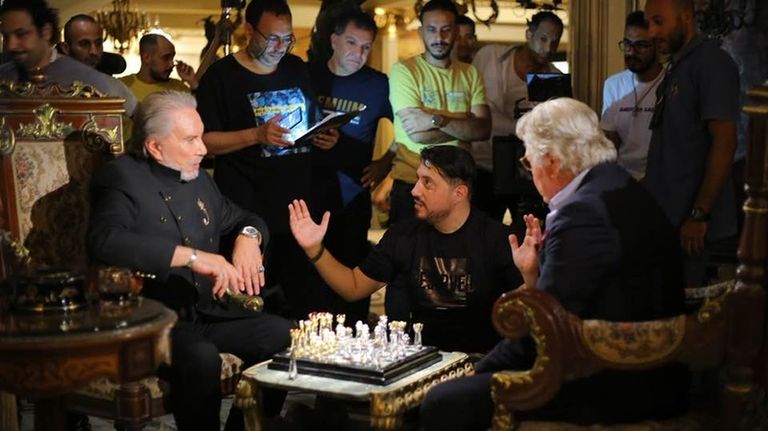 هدى حسين في كواليس تصوير