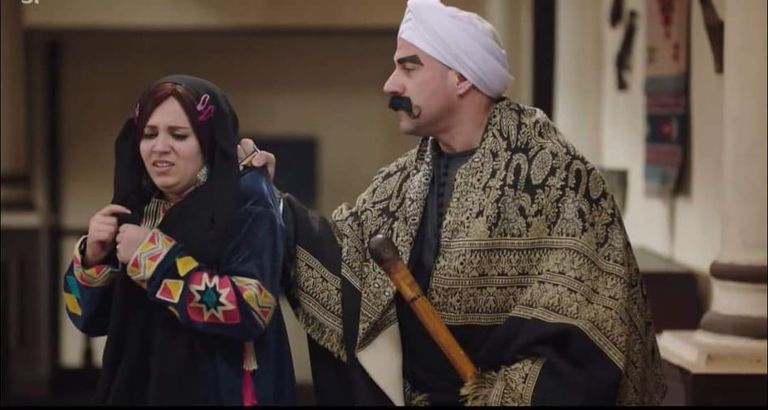 هدى حسين في كواليس تصوير