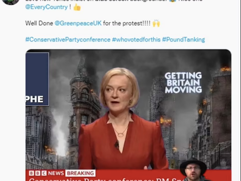 ليز تراس خلال كلمتها أمام مؤتمر "المحافظين"