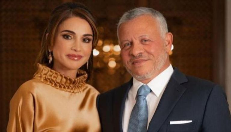 العاهل الأردني وقرينته الملكة رانيا