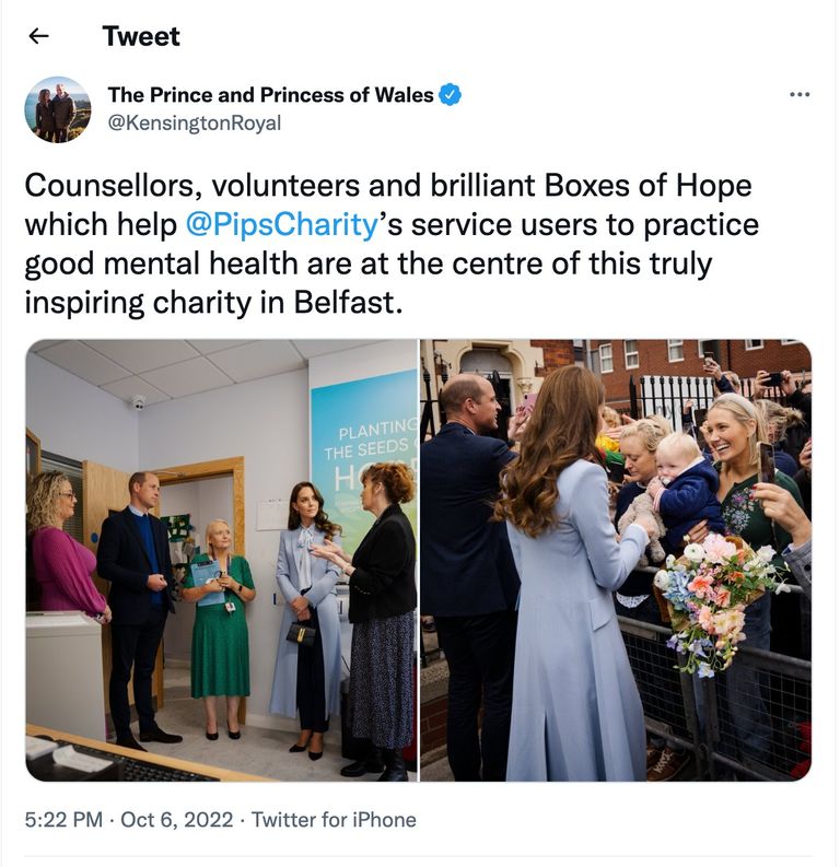 أميرة ويلز تصافح المرأة الأيرلندية