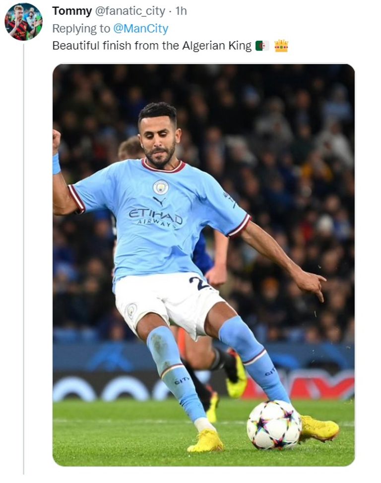 جماهير السيتي تشيد بمحرز رياض محرز نجم مانشستر سيتي