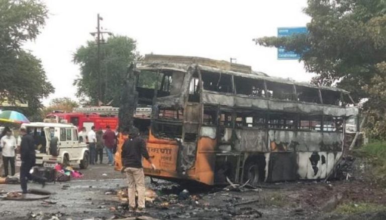 الحافلة المحترقة في الهند