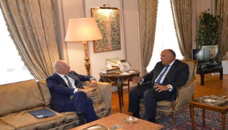 اجتماع سابق بين وزيري خارجية مصر واليونان