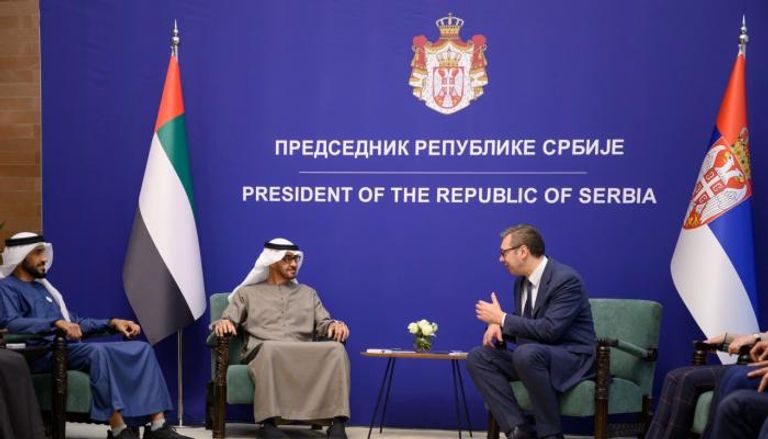 الشيخ محمد بن زايد آل نهيان رئيس دولة الإمارات ونظيره الصربي