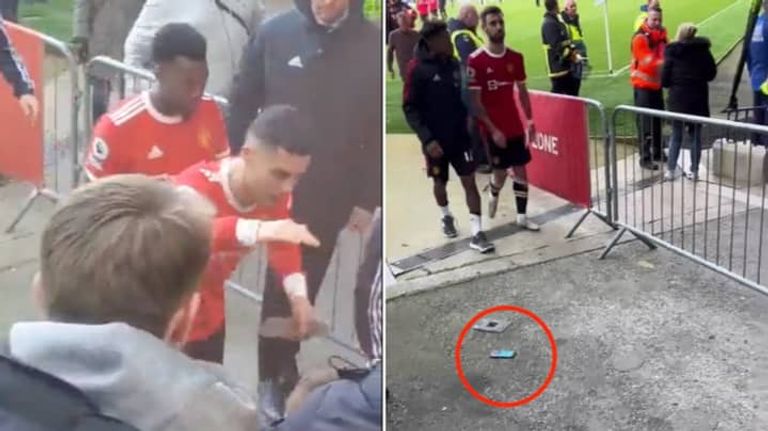 رونالدو وطفل إيفرتون كريستيانو رونالدو نجم مانشستر يونايتد