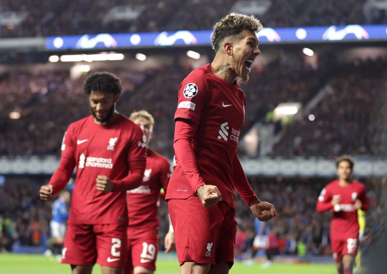 روبرتو فيرمينو نج ليفربول هاتريك محمد صلاح نجم ليفربول ضد رينجرز