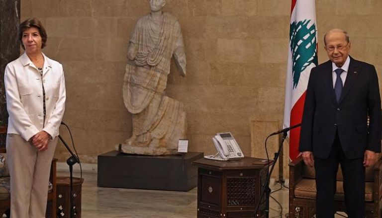 وزيرة خارجية فرنسا مع الرئيس اللبناني ميشال عون
