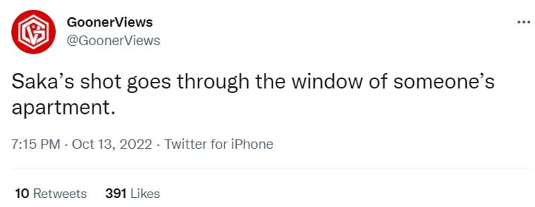 تسديدة ساكا تصل شقة بوكايو ساكا