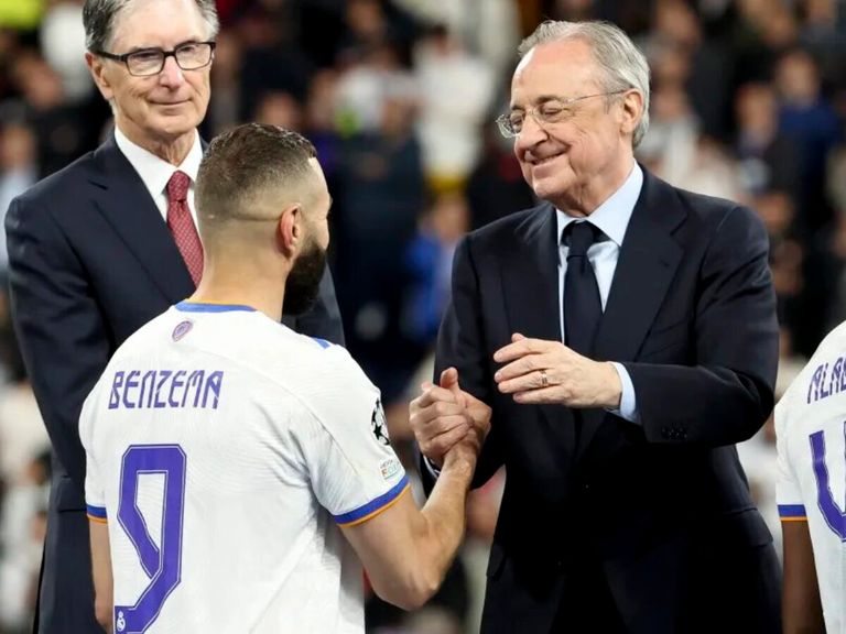 كريم بنزيما مع فلورنتينو بيريز