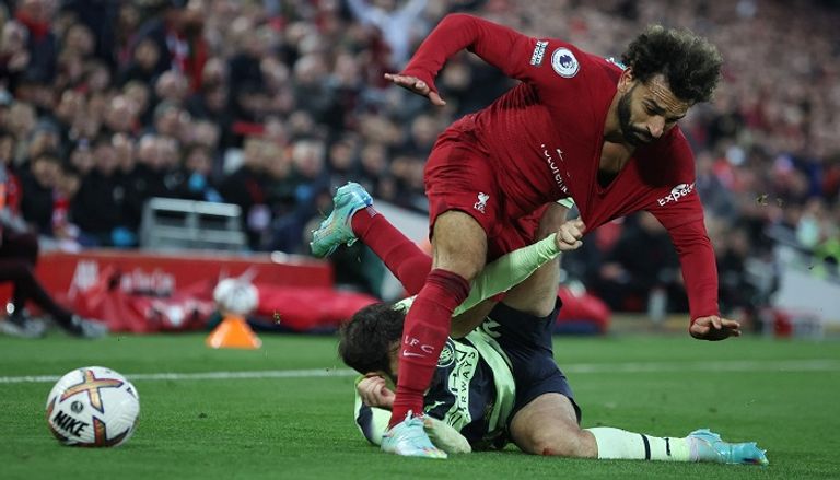 محمد صلاح من مباراة ليفربول ضد مانشستر سيتي جوارديولا من مباراة ليفربول ضد مانشستر سيتي