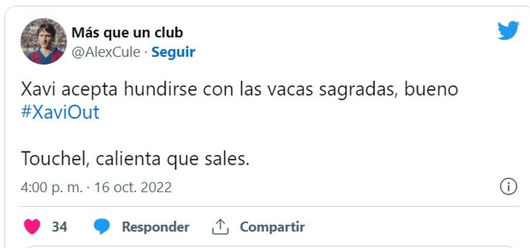 جماهير برشلونة تطلق هاشتاج لإقالة تشافي تشافي هيرنانديز