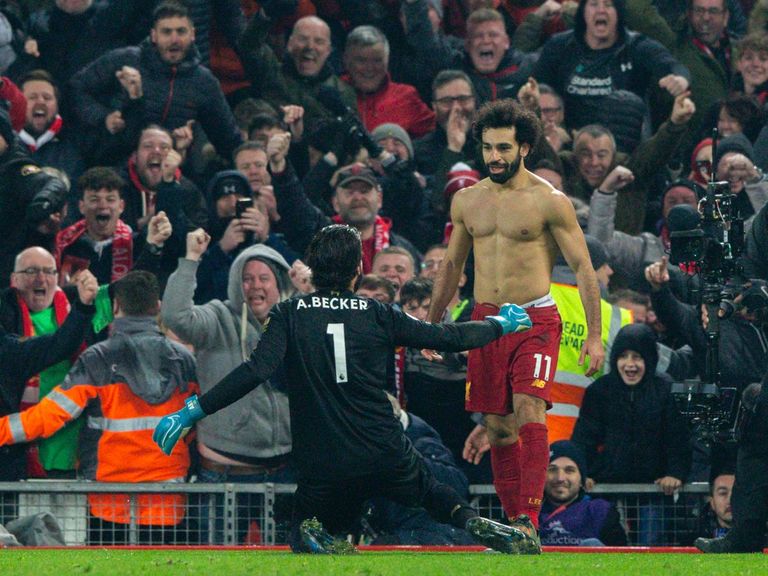 أليسون بيكر ومحمد صلاح أليسون بيكر ومحمد صلاح نجما ليفربول