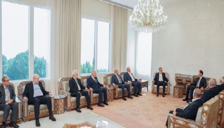 جانب من لقاء الرئيس الأسد بعض قادة وممثلي القوى والفصائل الفلسطينية