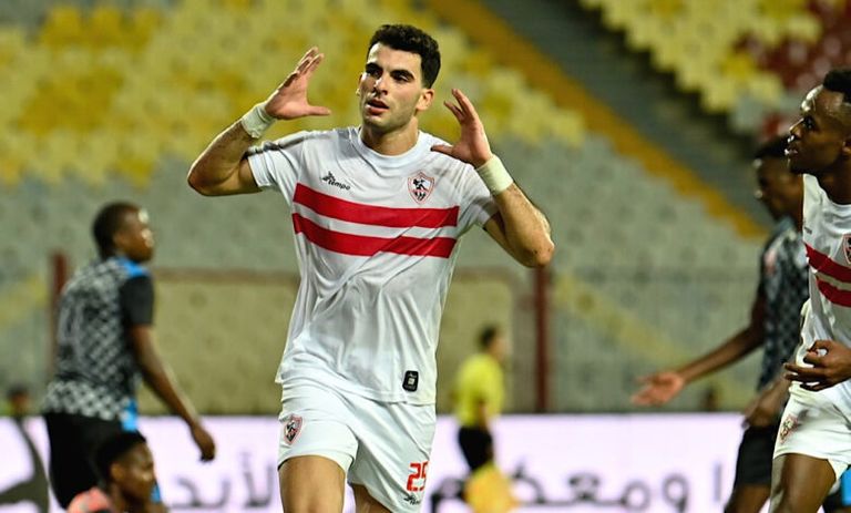 من مباراة الزمالك وفلامبو في دوري أبطال أفريقيا فريق الزمالك المصري