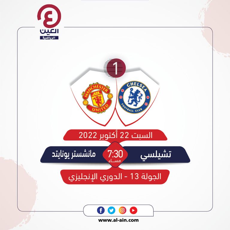 موعد مباراة تشيلسي ومان يونايتد والقناة الناقلة