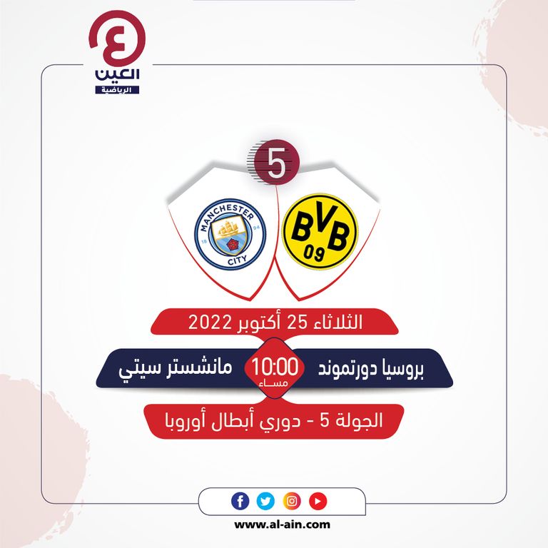 موعد مباراة بروسيا دورتموند ومانشستر سيتي والقناة الناقلة