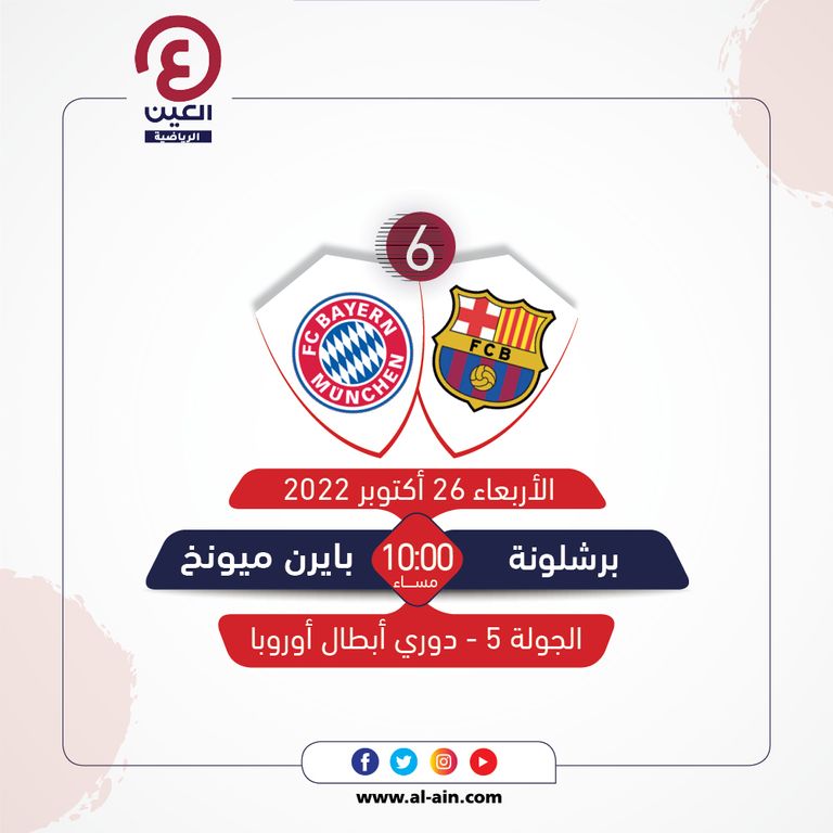 موعد مباراة برشلونة وبايرن ميونخ والقناة الناقلة