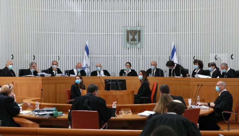 قضاة المحكمة العليا الإسرائيلية في جلسة سابقة- أرشيفية