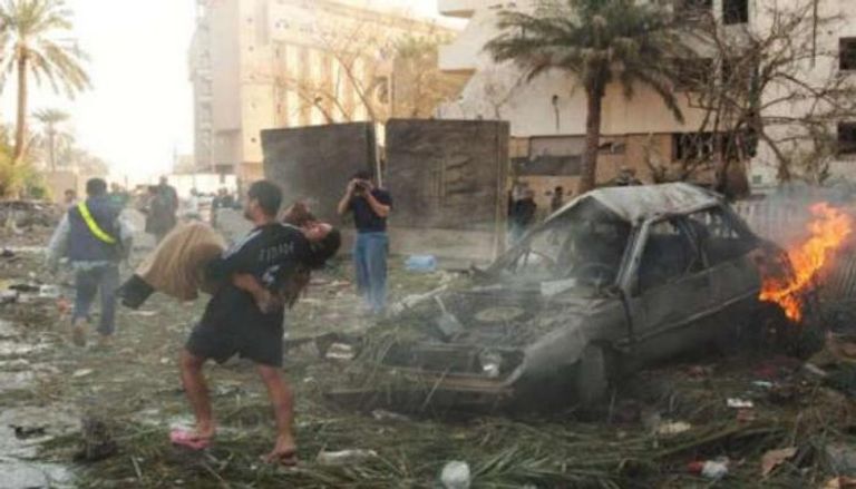 بقايا تفجير سيارة مفخخة في عامرية الفلوجة - أرشيفية