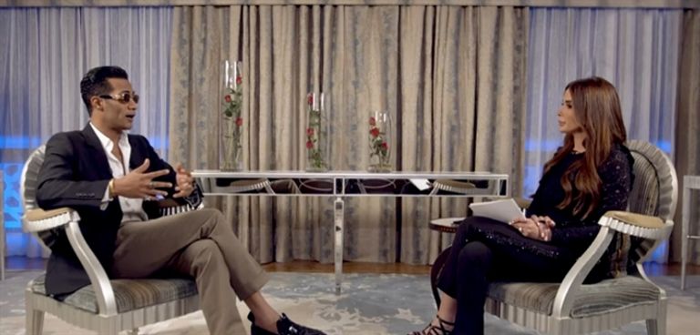 محمد رمضان مع الإعلامية اللبنانية ديانا فاخوري