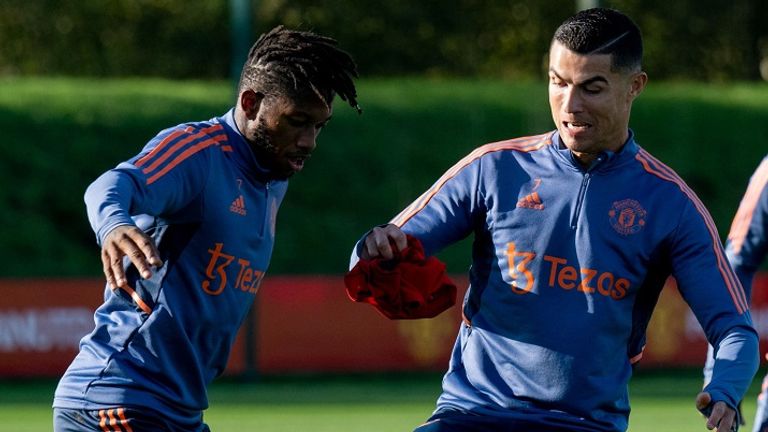 رونالدو في تدريبات مانشستر يونايتد كريستيانو رونالدو نجم مانشستر يونايتد