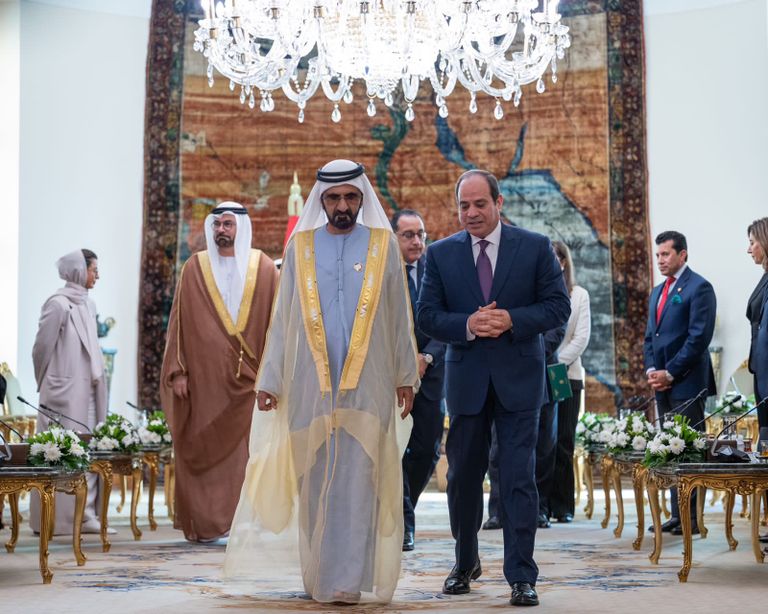 الشيخ محمد بن راشد آل مكتوم والرئيس السيسي الشيخ محمد بن راشد آل مكتوم والرئيس السيسي