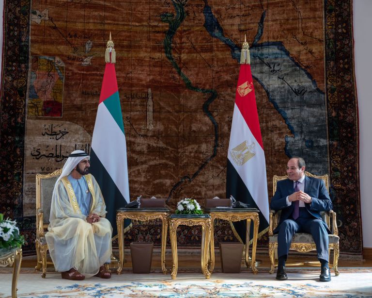 الشيخ محمد بن راشد آل مكتوم والرئيس السيسي الشيخ محمد بن راشد آل مكتوم والرئيس السيسي