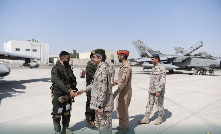 لحظة وصول القوات الجوية السعودية (وزارة الدفاع)