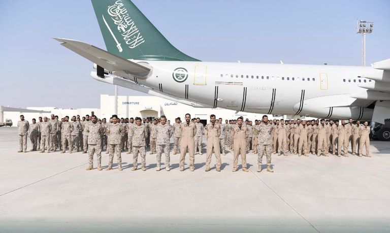 لحظة وصول القوات الجوية السعودية (وزارة الدفاع)