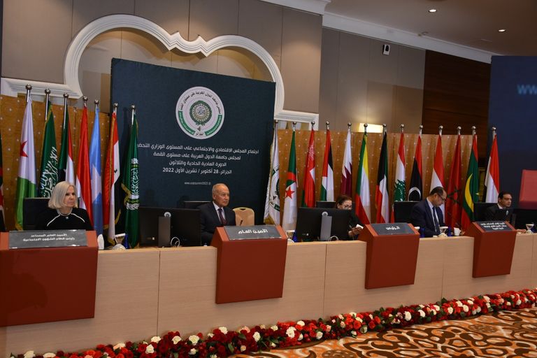 جانب من الاجتماع الوزاري للقمة العربية بالجزائر