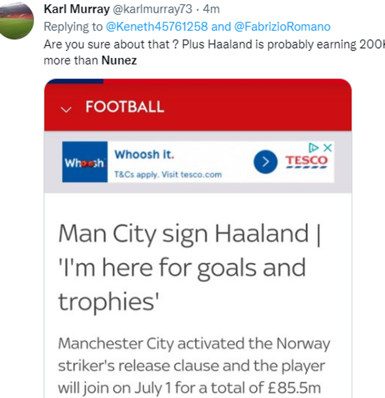 نونيز وهالاند - ليفربول ومانشستر سيتي