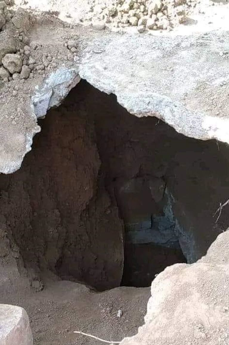 القبر عقب تعرضه للنبش