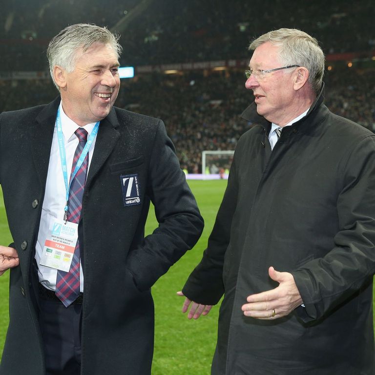 أنشيلوتي وفيرجسون كارلو أنشيلوتي مدرب ريال مدريد